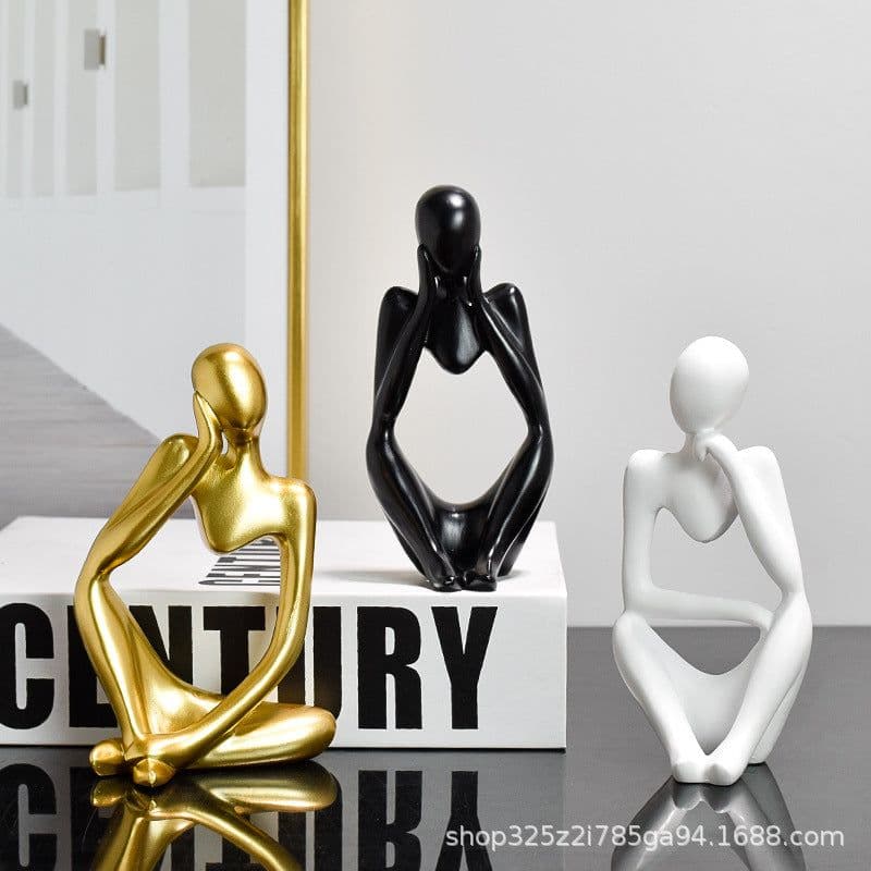 image-Nordic light luxury creative mini thinking about resin crafts home living room porch decoration desktop decoration