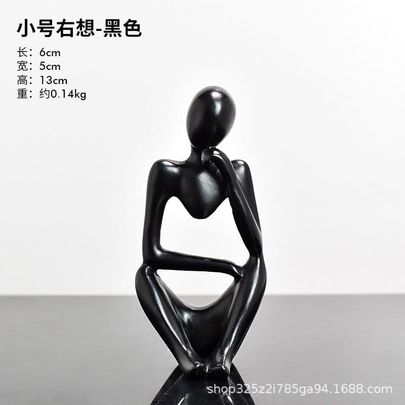 image-Nordic light luxury creative mini thinking about resin crafts home living room porch decoration desktop decoration