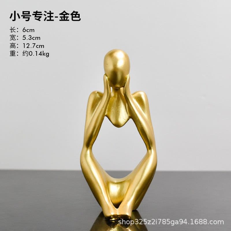 image-Nordic light luxury creative mini thinking about resin crafts home living room porch decoration desktop decoration