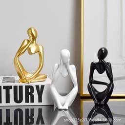 image-Nordic light luxury creative mini thinking about resin crafts home living room porch decoration desktop decoration