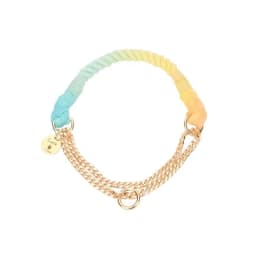 image-Cotton Rope Collar With Lightweight Gold Chain - Bubble