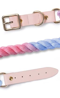 image-Luxe Royal Pink Leather Rope Leash - Classic Love