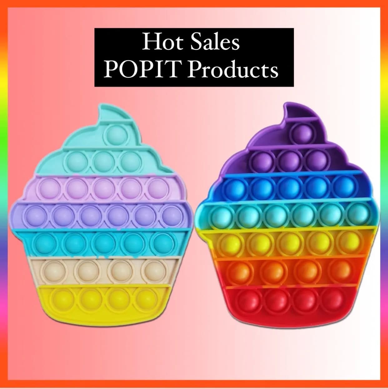 image-Beautiful Push Pop Fidget Sensory Toy- Ice Cream Collection