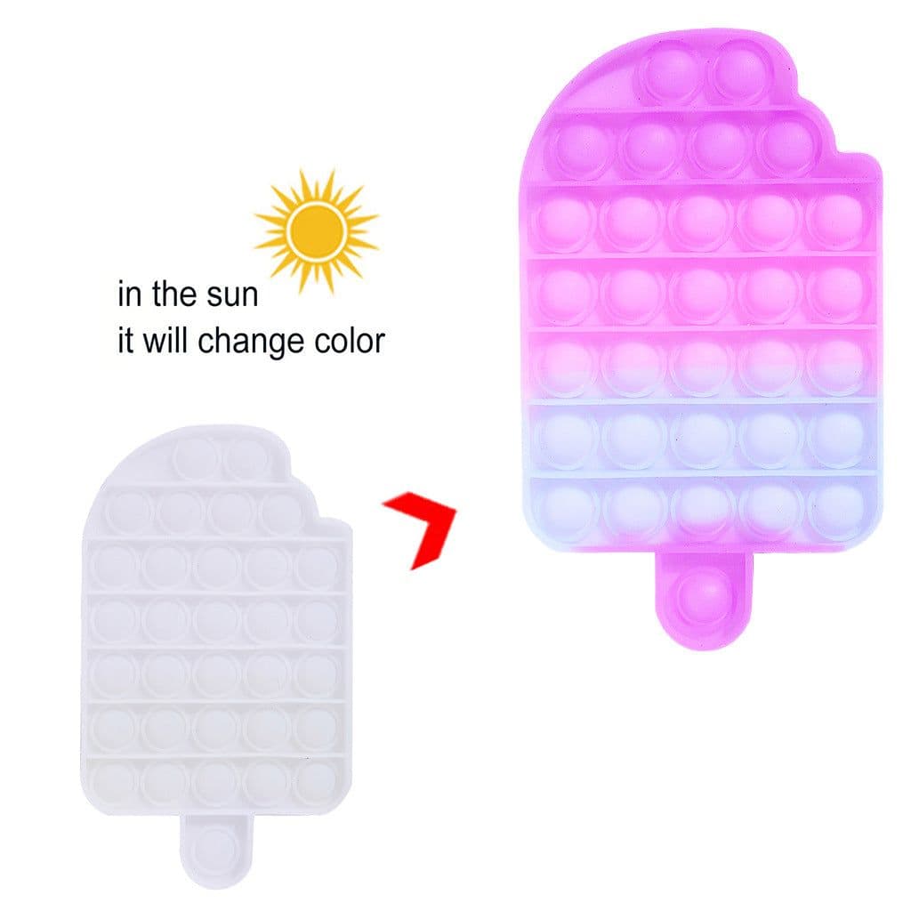 image-Change Color Under SUN Push Pop Fidget Sensory Toy-Purple Colection