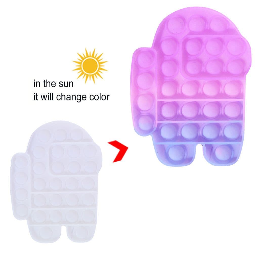 image-Change Color Under SUN Push Pop Fidget Sensory Toy-Purple Colection