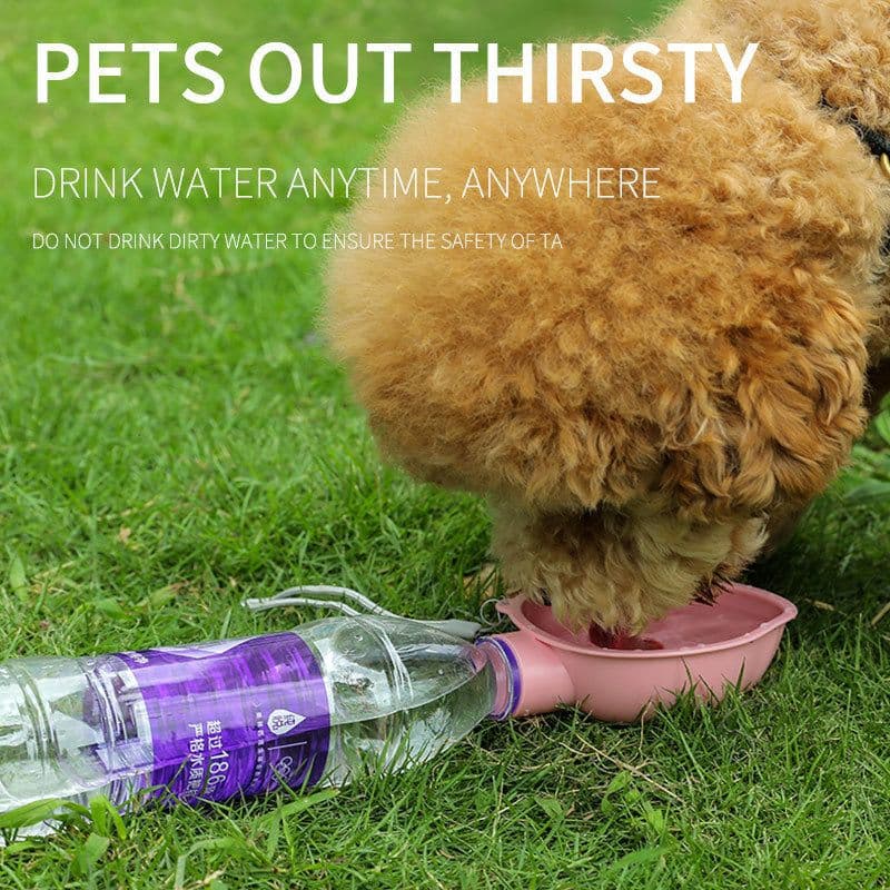 image-HOOPET Pet Dog Water Bottle Feeder Bowl Portable Water