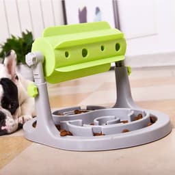 image-Interactive Pet Food Bowl Puppy Slow Feeder Puzzle Toy Feed For Dog Kitten Cat IQ Training Automatic Game Educational Adjustable