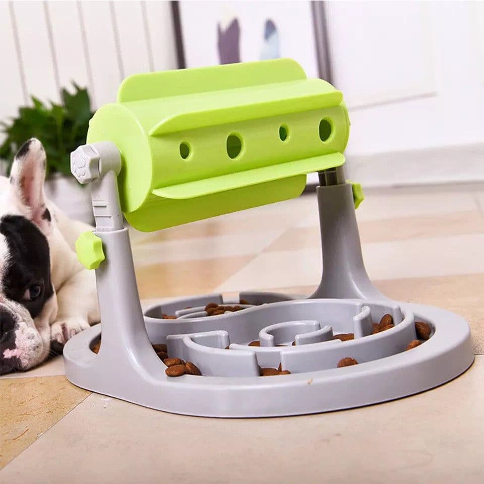 image-Interactive Pet Food Bowl Puppy Slow Feeder Puzzle Toy Feed For Dog Kitten Cat IQ Training Automatic Game Educational Adjustable