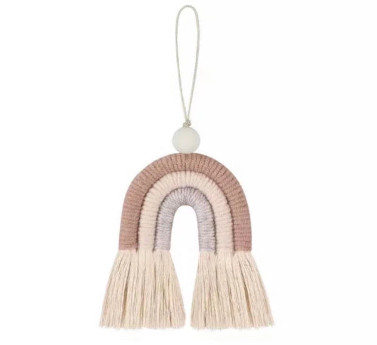 image-Handmade Macrame Mini Rainbow | Purse Charm | Dog Leash Decor | Keychain | Key ring | Zipper charm