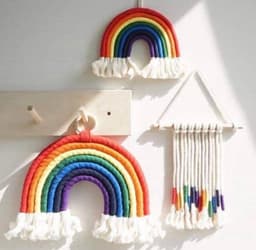 image-Different colors Handmade Rope Rainbow Wall Hanging / Nursery Decor / Baby Room Decor / Pets home/Nursery Wall Art
