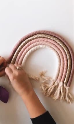 image-Different colors Handmade Rope Rainbow Wall Hanging / Nursery Decor / Baby Room Decor / Pets home/Nursery Wall Art
