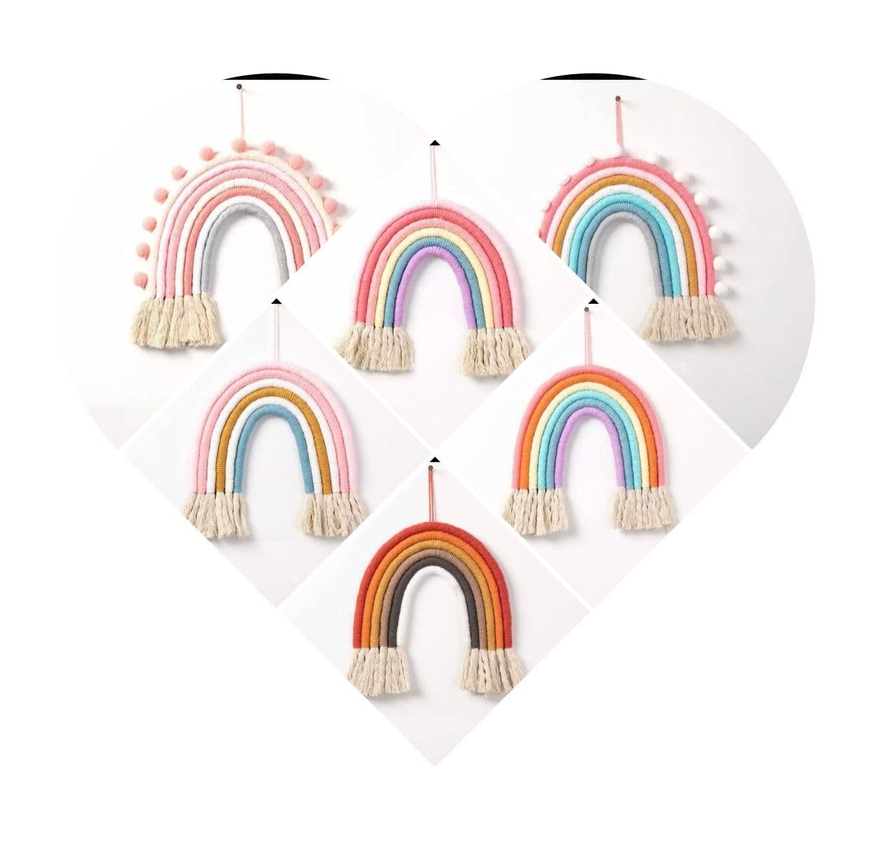 image-Different colors Handmade Rope Rainbow Wall Hanging / Nursery Decor / Baby Room Decor / Pets home/Nursery Wall Art