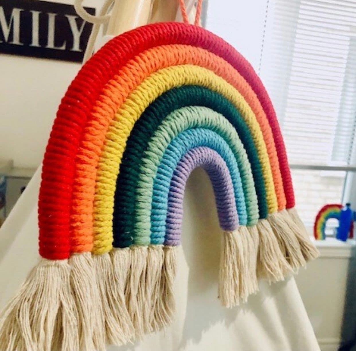 image-Different colors Handmade Rope Rainbow Wall Hanging / Nursery Decor / Baby Room Decor / Pets home/Nursery Wall Art