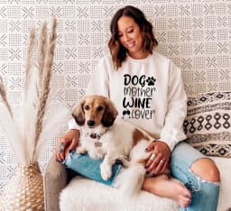 image-Dogs Mother Wine Lover Sweater - Fur Mama Sweatshirt Gift For Dog Lover Dog Mom Shirt - Dog Mom Sweater - Dog Mom Gift - Dog Lover