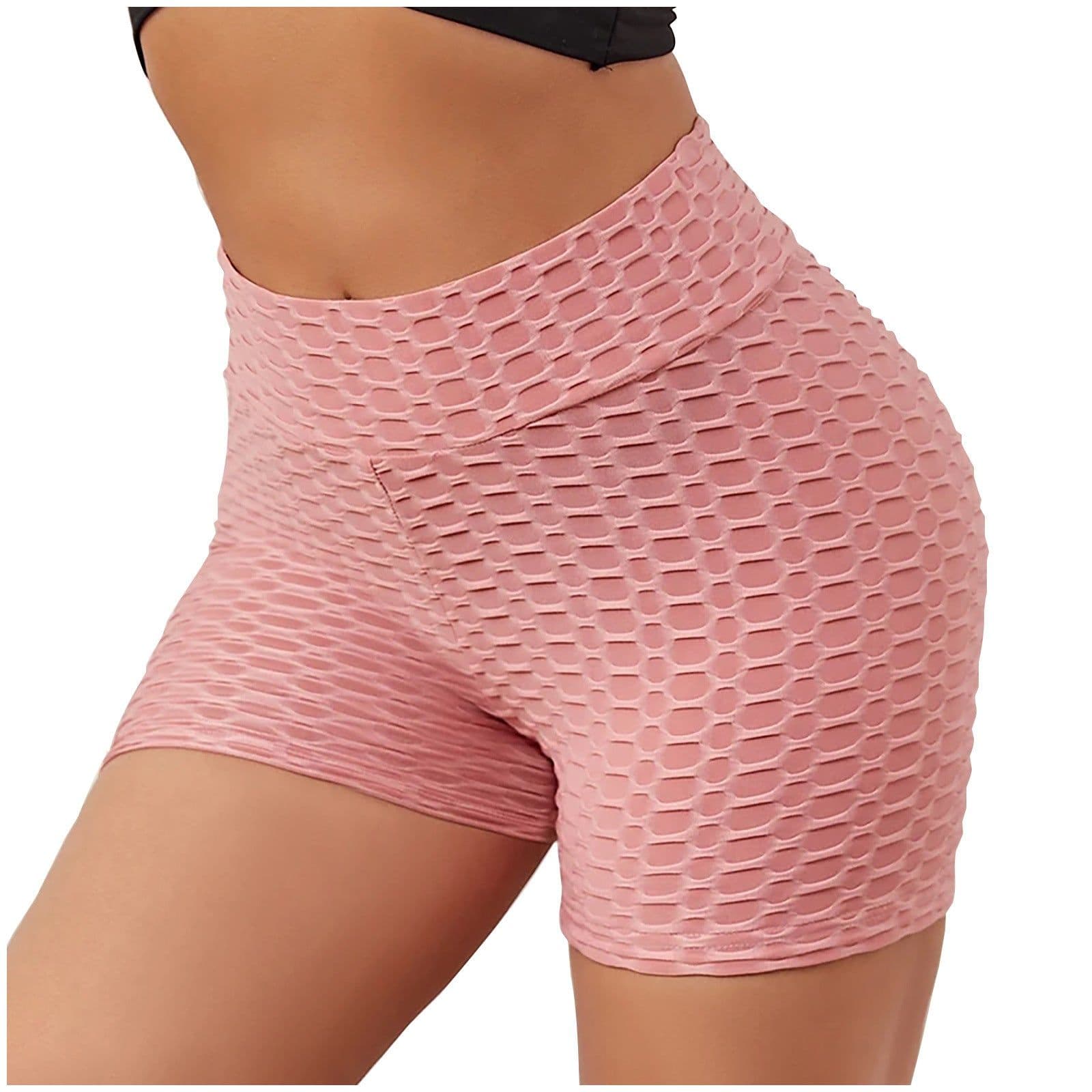 image-2021 European and American cross-border yoga shorts fitness bubble shorts bow summer new high waist sports shorts women
