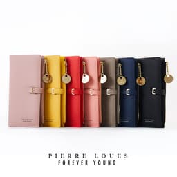 image-pierre loues new style ladies wallet Korean solid color ladies clutch large capacity ladies wrist bag