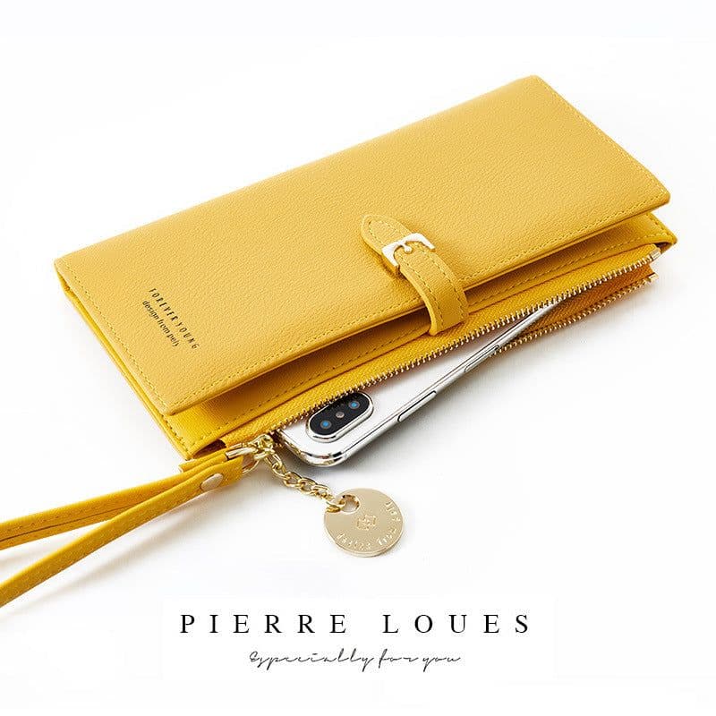 image-pierre loues new style ladies wallet Korean solid color ladies clutch large capacity ladies wrist bag