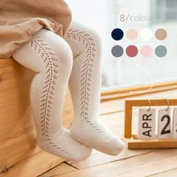 image-22 spring and autumn Spanish style thin hollow mesh infant leggings wheat ear transfer pantyhose