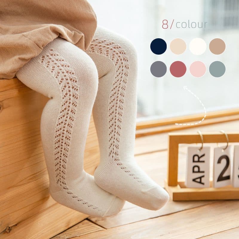 image-22 spring and autumn Spanish style thin hollow mesh infant leggings wheat ear transfer pantyhose