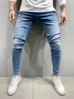 image-High quality European and American men's stretch skinny jeans