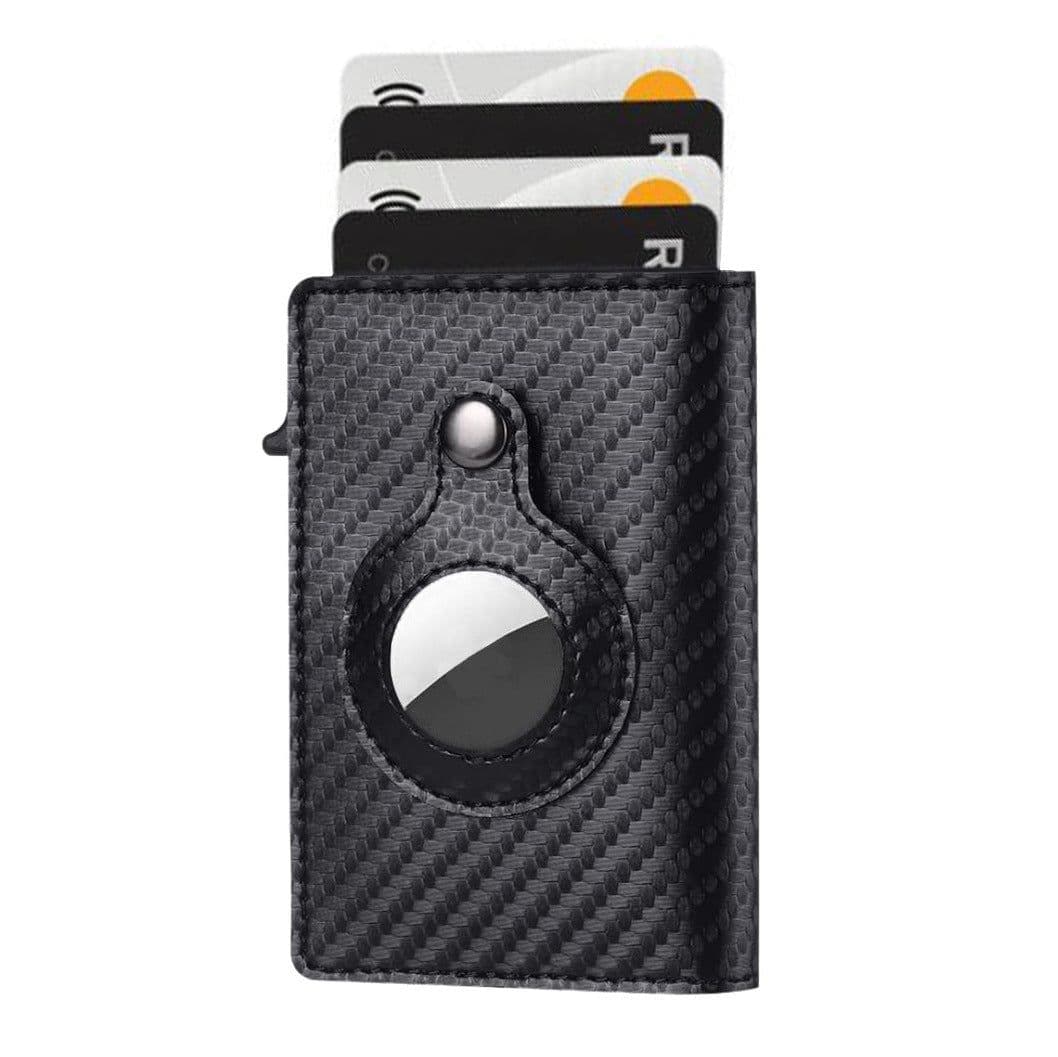 image-Amazon anti-theft swiping card holder multifunctional business men's leather wallet location tracker airtag card holder