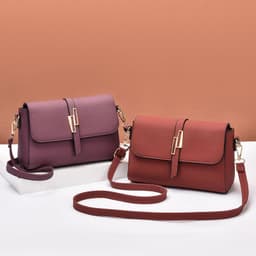 image-Ladies bags 2021 summer new trendy middle-aged and elderly single shoulder bag messenger bag litchi pattern mother bag one generation