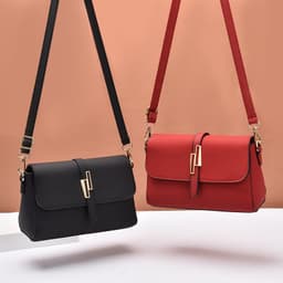 image-Ladies bags 2021 summer new trendy middle-aged and elderly single shoulder bag messenger bag litchi pattern mother bag one generation