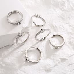 image-HECHENG jewelry new micro-set letter ring 26 English letter zircon ring opening adjustable