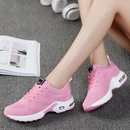 image-Cross-border large size women's shoes sports shoes summer running shoes fashion air cushion flying woven shoes hollow flying woven breathable women's shoes