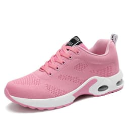 image-Cross-border large size women's shoes sports shoes summer running shoes fashion air cushion flying woven shoes hollow flying woven breathable women's shoes