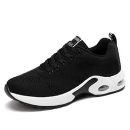 image-Cross-border large size women's shoes sports shoes summer running shoes fashion air cushion flying woven shoes hollow flying woven breathable women's shoes