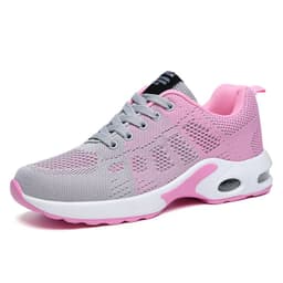 image-Cross-border large size women's shoes sports shoes summer running shoes fashion air cushion flying woven shoes hollow flying woven breathable women's shoes