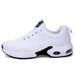 image-Cross-border large size women's shoes sports shoes summer running shoes fashion air cushion flying woven shoes hollow flying woven breathable women's shoes