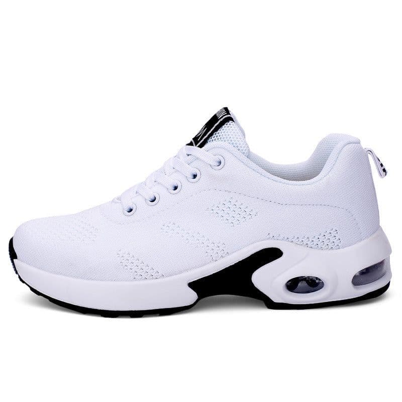 image-Cross-border large size women's shoes sports shoes summer running shoes fashion air cushion flying woven shoes hollow flying woven breathable women's shoes