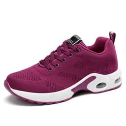 image-Cross-border large size women's shoes sports shoes summer running shoes fashion air cushion flying woven shoes hollow flying woven breathable women's shoes