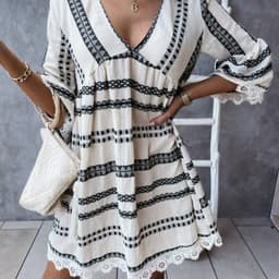 image-Independent station wish Amazon explosion models 2021 summer new lace cuff dress spot