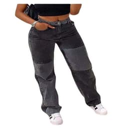 image-European and American cross-border foreign trade new 2020 AliExpress new street hip-hop contrast stitching casual jeans issued on behalf of