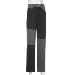 image-European and American cross-border foreign trade new 2020 AliExpress new street hip-hop contrast stitching casual jeans issued on behalf of
