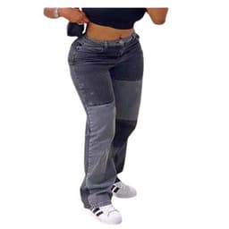 image-European and American cross-border foreign trade new 2020 AliExpress new street hip-hop contrast stitching casual jeans issued on behalf of