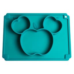 image-Baby Apple Dinosaur Silicone Dinner Plate Integrated Compartment Dinner Plate Children's Cute Cartoon Silicone Tableware Manufacturer
