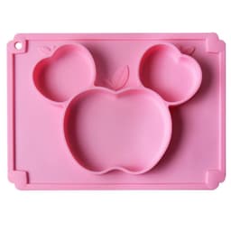 image-Baby Apple Dinosaur Silicone Dinner Plate Integrated Compartment Dinner Plate Children's Cute Cartoon Silicone Tableware Manufacturer