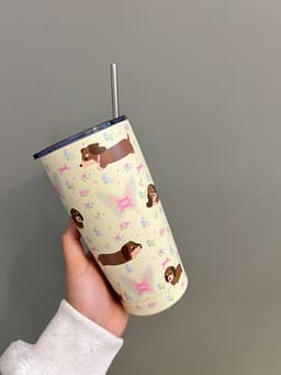 image-Cute Cartoon Floral Stainless Steel Water Cup