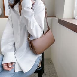 image-Bag women 2020 spring and summer new niche design retro armpit bag OL hand carry small bag shoulder bag messenger bag