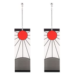 image-Demon Slayer's Blade Stove Gate Tanjiro Striped Purple Sun Ear Clip Rectangular Earrings Trendy Personality Oil Drop Earrings