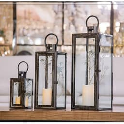 image-Large Floor Wind Stainless Steel Wind Lamp Candle Holder Wedding Decoration Supplies Garden Glass Candle Holder Soft Decoration Ornament