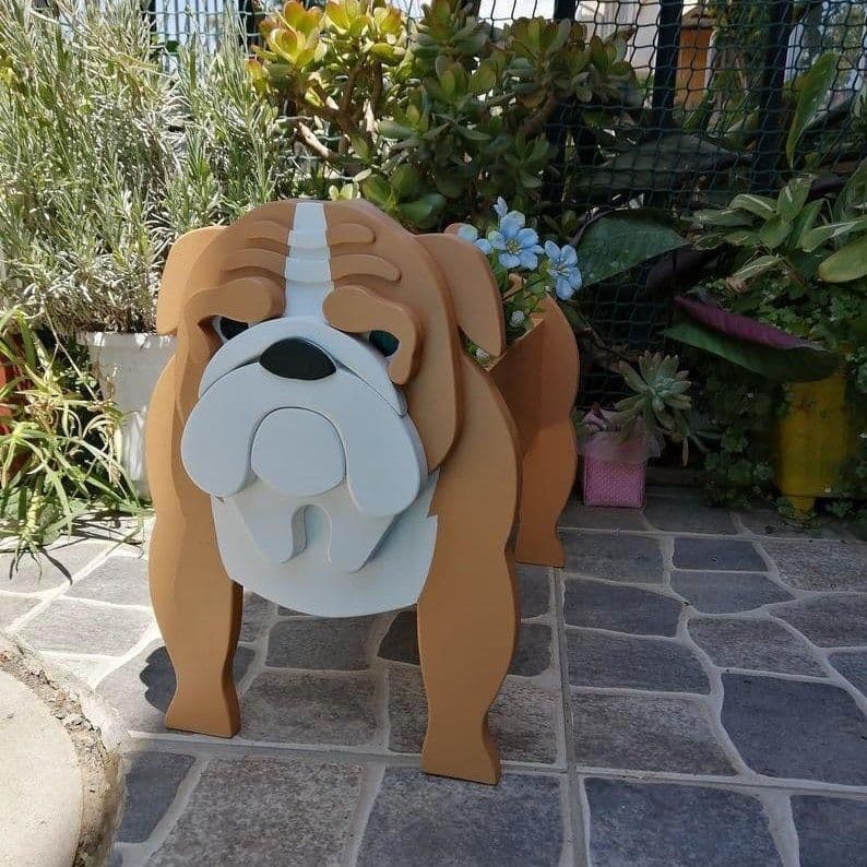 image-Cross-border independent station popular dog-planter pet dog flower pot potted garden home decoration ornaments