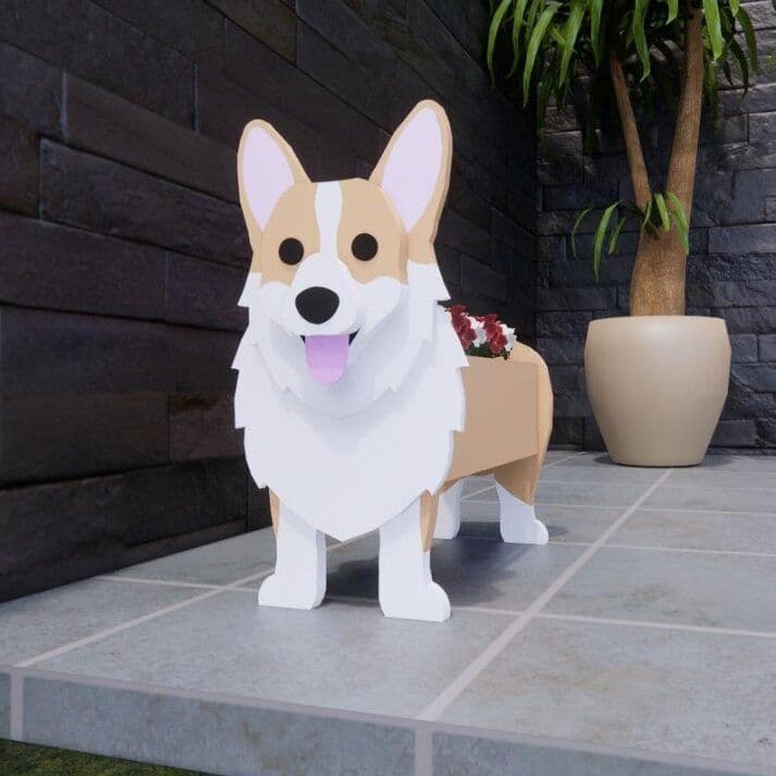 image-Cross-border independent station popular dog-planter pet dog flower pot potted garden home decoration ornaments