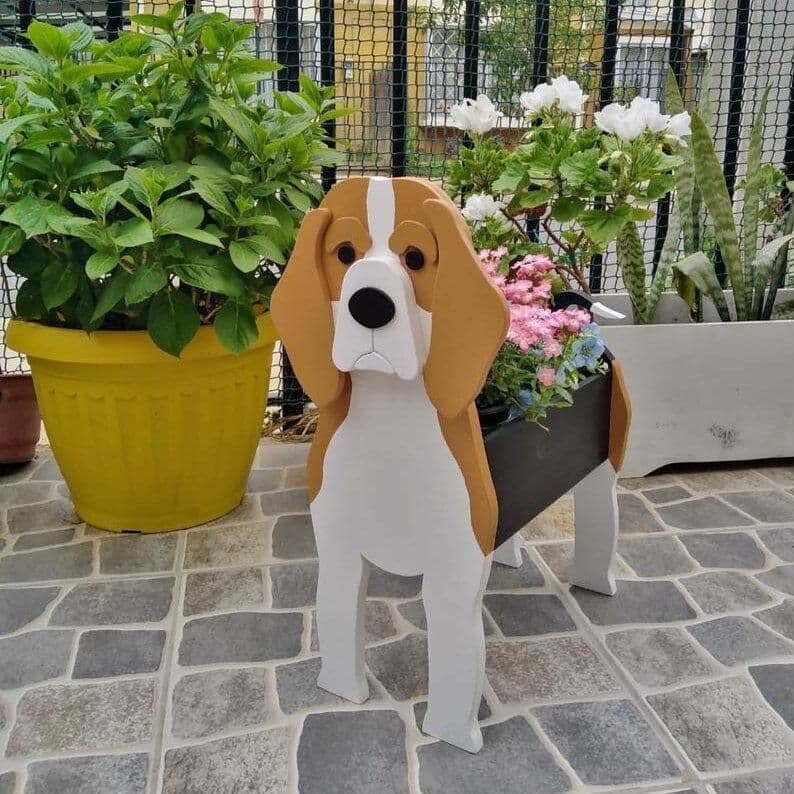 image-Cross-border independent station popular dog-planter pet dog flower pot potted garden home decoration ornaments