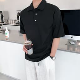 image-Good version Hong Kong style men's shirt short-sleeved solid color summer new thin casual shirt five-point sleeve Korean men's clothing