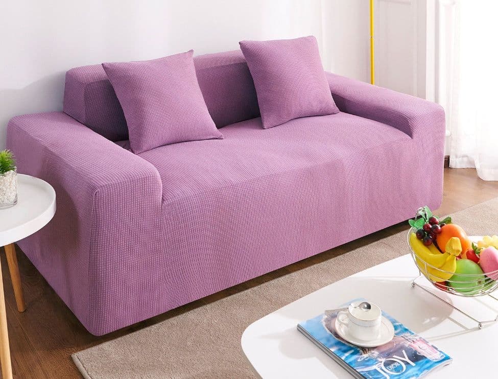 image-Waterproof Polar Fleece Solid Color Bomb Cover Sofa Slipcover Corner Case For Living Room 1 2 3 4 Seat